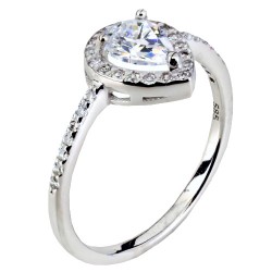 Λευκόχρυσο δαχτυλίδι σταγόνα Κ14